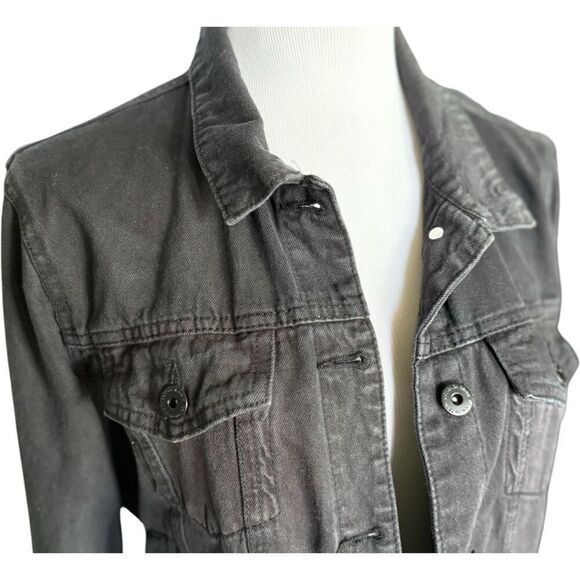 Womens Cotton On Black Wash Denim Classic Jean Jacket - Sz 10 - Picture 3 of 3